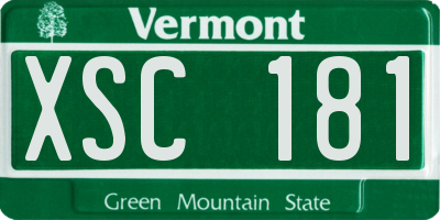 VT license plate XSC181