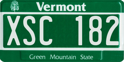 VT license plate XSC182