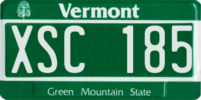VT license plate XSC185