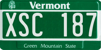 VT license plate XSC187