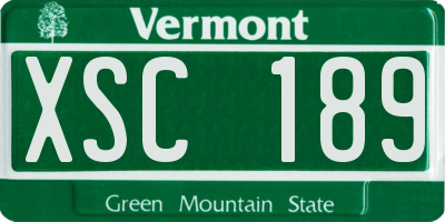 VT license plate XSC189