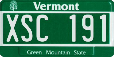VT license plate XSC191
