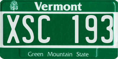 VT license plate XSC193
