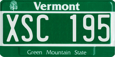 VT license plate XSC195