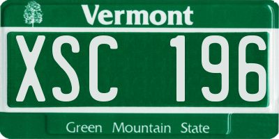 VT license plate XSC196
