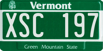 VT license plate XSC197