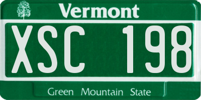 VT license plate XSC198