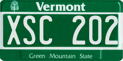 VT license plate XSC202