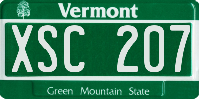 VT license plate XSC207