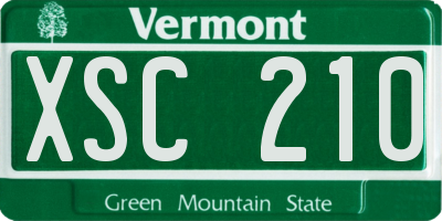 VT license plate XSC210