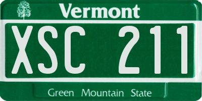 VT license plate XSC211