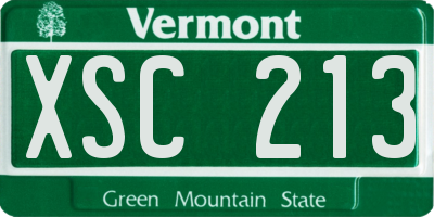 VT license plate XSC213