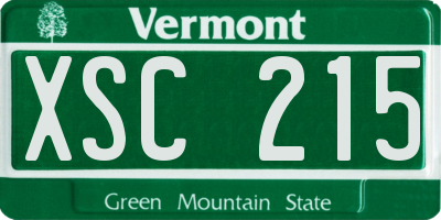 VT license plate XSC215
