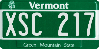 VT license plate XSC217