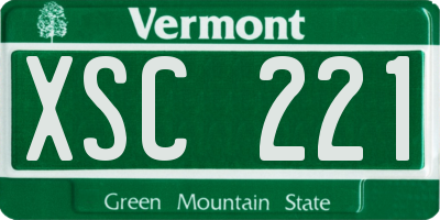 VT license plate XSC221