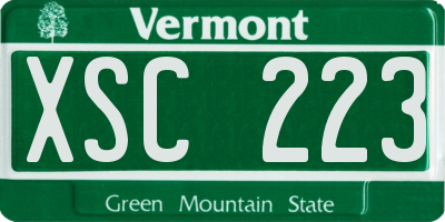 VT license plate XSC223