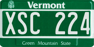 VT license plate XSC224