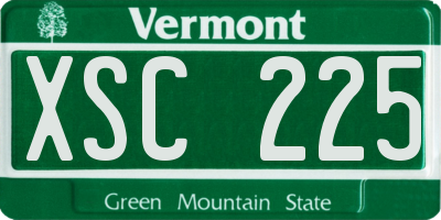 VT license plate XSC225