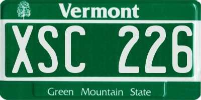 VT license plate XSC226