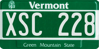 VT license plate XSC228