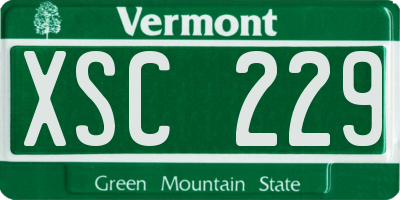 VT license plate XSC229