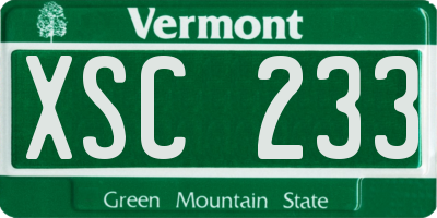 VT license plate XSC233