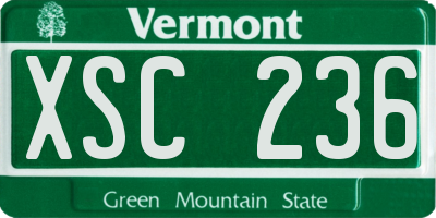 VT license plate XSC236