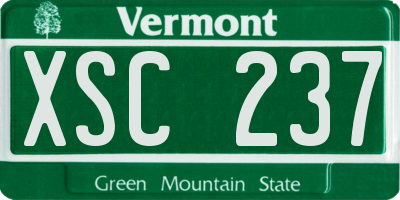 VT license plate XSC237