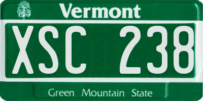 VT license plate XSC238
