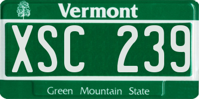 VT license plate XSC239
