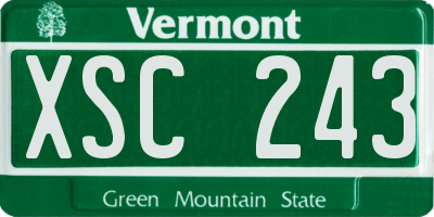 VT license plate XSC243