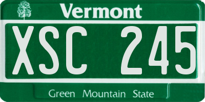 VT license plate XSC245