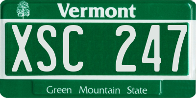 VT license plate XSC247