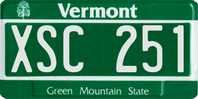 VT license plate XSC251