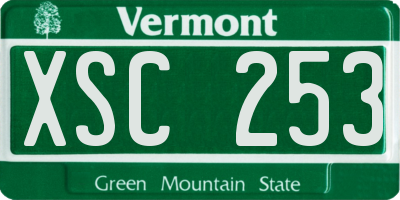 VT license plate XSC253