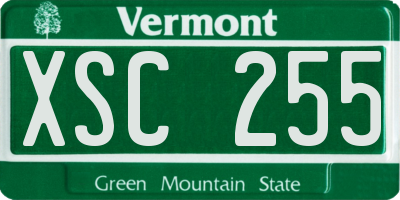 VT license plate XSC255