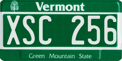 VT license plate XSC256