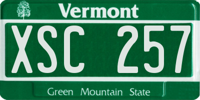 VT license plate XSC257
