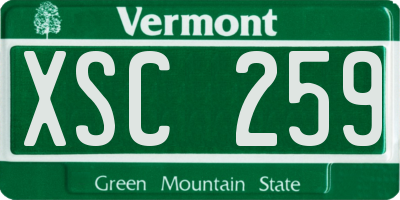VT license plate XSC259