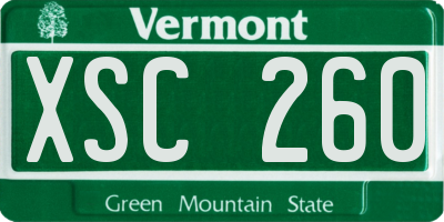 VT license plate XSC260
