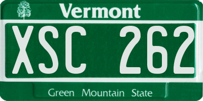 VT license plate XSC262
