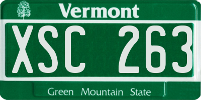 VT license plate XSC263