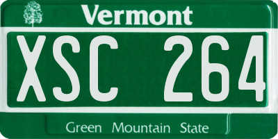 VT license plate XSC264