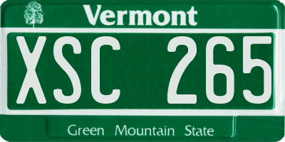 VT license plate XSC265