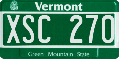 VT license plate XSC270