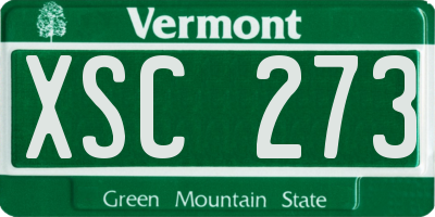 VT license plate XSC273