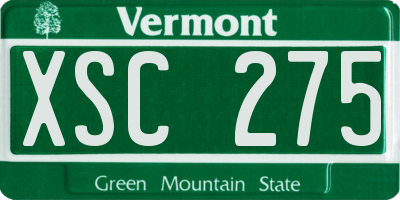 VT license plate XSC275