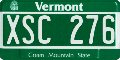 VT license plate XSC276