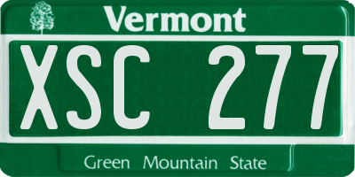 VT license plate XSC277