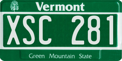 VT license plate XSC281
